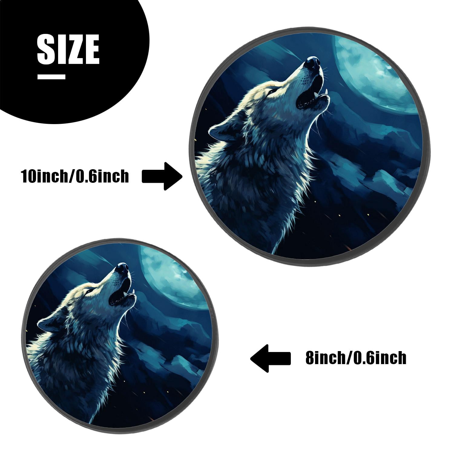 Round Stove Burner Covers 4 Pcs,Howling Lon ely Wolf Lovely Design Round Electric Stove Burner Covers 8Inch And 10Inch