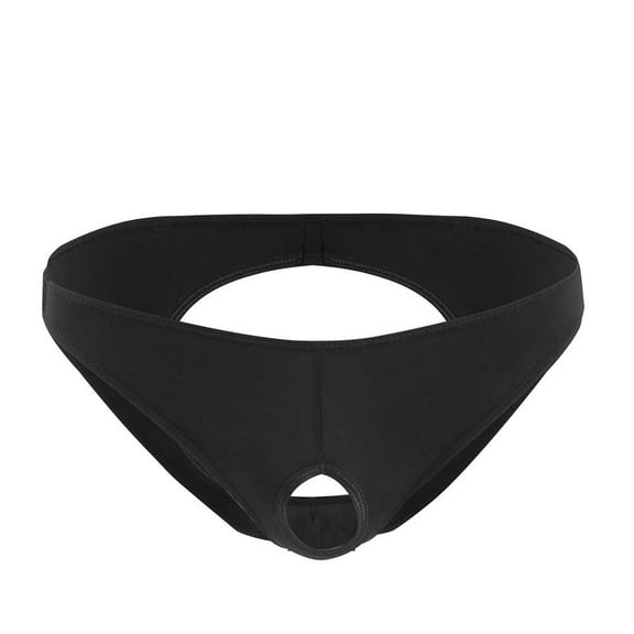 HUPOM Men'S Underwear Underwear For Men Pack Low waist Comfort Waist Solid Thong Black One Size