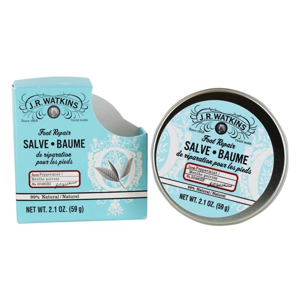 JR Watkins Foot Repair Salve Balm Peppermint 2.1 oz.