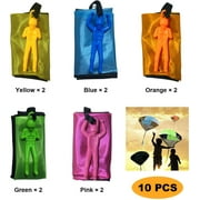 10Pcs Fly Toys Hand Throwing Parachutes Army Man Toss up Outdoor Toys for Kids (Five Color)
