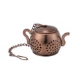 thumbnail image 1 of Bewildely Colador de té de acero inoxidable, gancho de cadena, infusor Adorable portátil para interior, casa de té, suministros de filtro para Teteras Oro rosa oscuro, 1 of 6