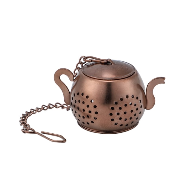 Bearachild Colador de té suelto de acero inoxidable, infusor portátil lavable para bolsitas de té, filtro para hacer sopa, accesorios para Teteras Oro rosa oscuro