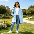 thumbnail image 2 of Girls Zip Up Hoodie Size 10 Long Sleeve Sport Solid Color Drop Shoulder Pullover Hoodies Casual Fall Toddler Girl Clothes, 2 of 6