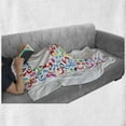 thumbnail image 6 of Letter F Soft Flannel Fleece Blanket, Letter F Alphabet with Vibrant Music Notes Harmony Song Design ABC Graphic Print, Cozy Plush for Indoor and Outdoor Use, 50" x 70", Multicolor, by Ambesonne, 6 of 6