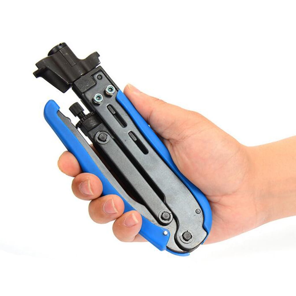 Dualoai Compression Tool Wire Crimping Cable Stripper Tool Wire Stripper Cutter Blue