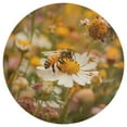thumbnail image 3 of Happy Cute Bees Floral Medallion Round Rug - Small Round Area Rug, Soft Non-Slip Machine Washable Bedroom Mat Indoor Accent Entry Carpet for Office Desk Dorm Hallway, 3 of 6