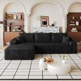 thumbnail image 2 of 107" Cloud Sectional Sofa with L-Shape Chaise, Plush Corduroy Fabric, Black, 2 of 8