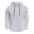 thumbnail image 3 of Men's Cotton Linen Hoodies Long Sleeve Zip Up Sweatshirt Casual Lightweight Beach Cardigan Relaxed Fit Summer Fall Pullover, 3 of 3