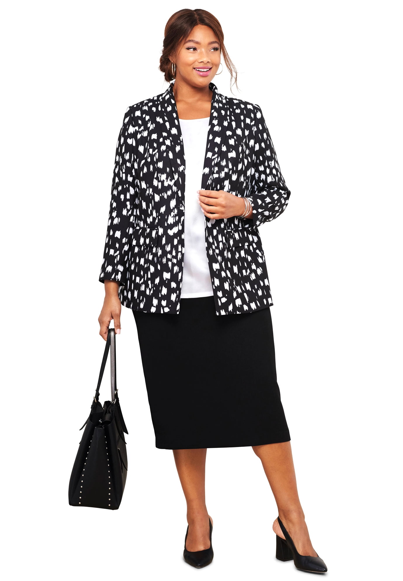 Jessica London Womens Plus Size Single-Breasted Skirt Suit Jessica London Womens Plus Size Single-Breasted Skirt Suit