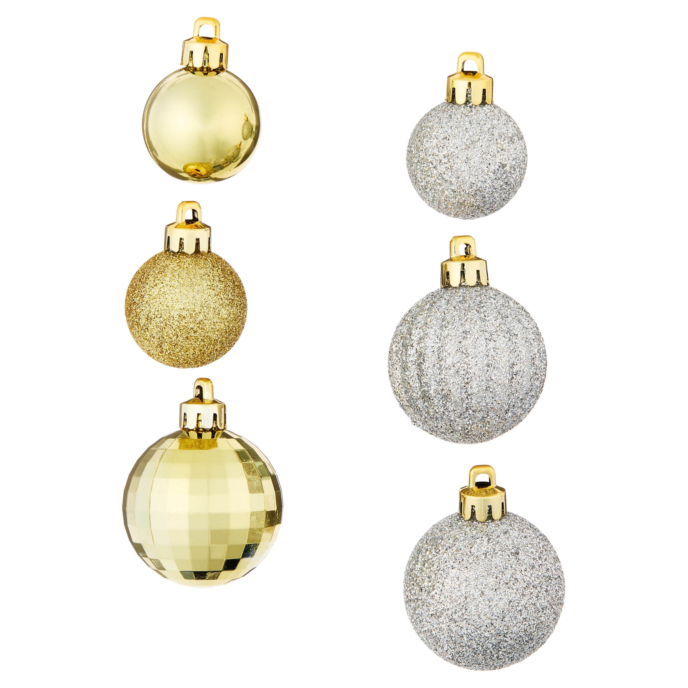 20-Count Gold and Silver Mini Ball Shatterproof Christmas Ornaments, by Holiday Time
