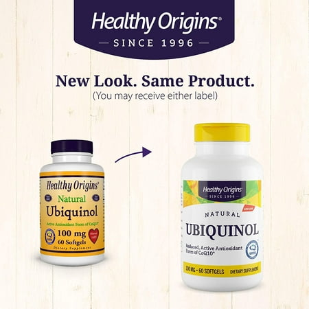 Healthy Origins Ubiquinol 100 mg (Kaneka QH, Non-GMO, Gluten Free, Heart Support, Energy Support), 60 Softgels