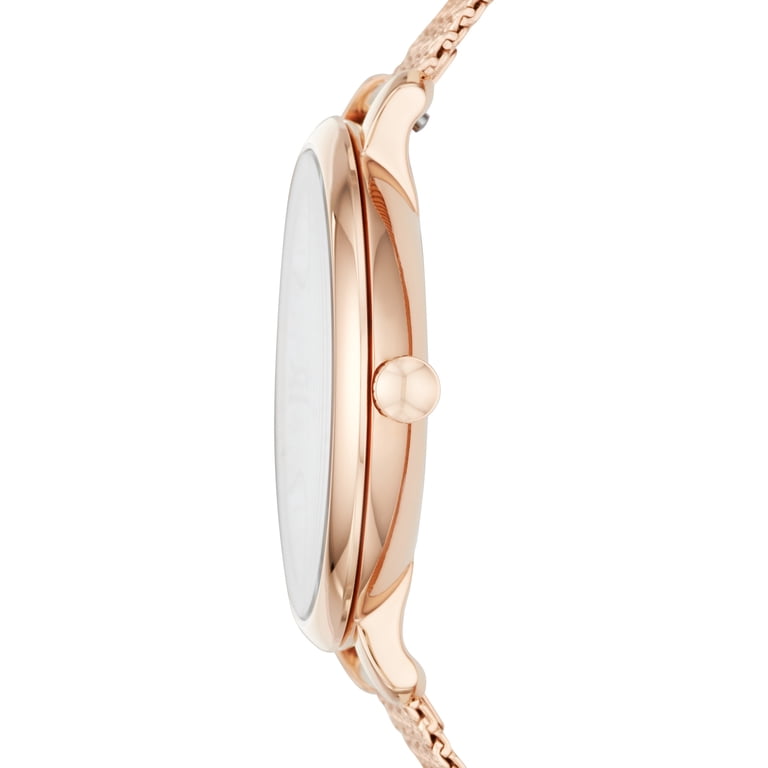 Women\'s Rose Gold Jacqueline Quartz Stainless Steel Three Hand Bracelet Watch Fossil Jacqueline Three-Hand White Dial Rose Gold Mesh  main image 2