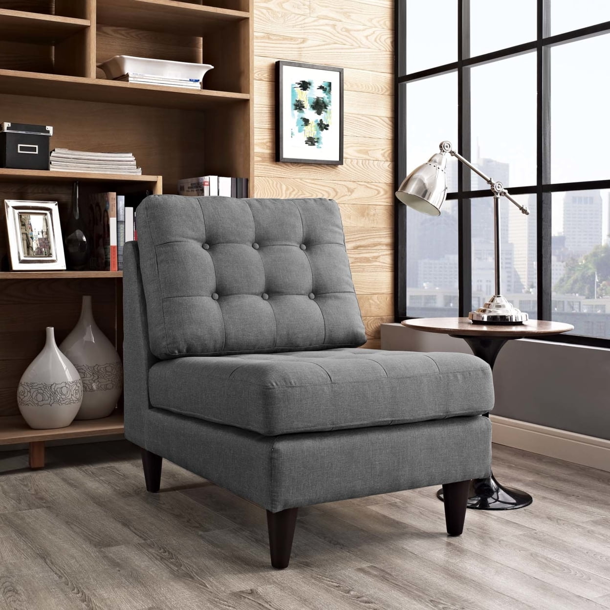 Empress Upholstered Fabric Lounge Chair-EEI-2140-DOR