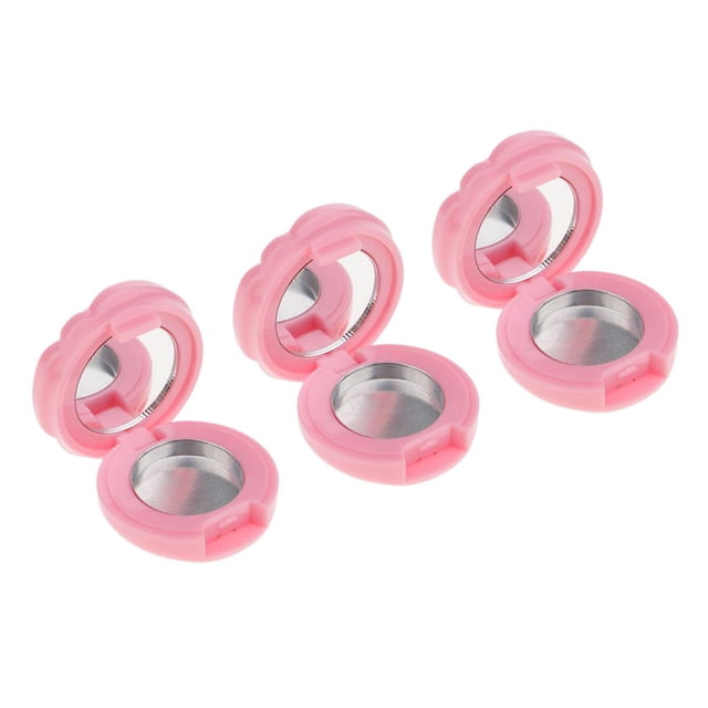 HILABEE 3pcs Empty Eyeshadow Pans Powder Lip Cosmetics DIY Makeup with Pan - Red - Pink
