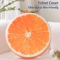 thumbnail image 2 of Set of 2 Velvet Round Decorative Pillow 15-Inch for Couch Decor (Orange), 2 of 7