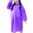 thumbnail image 1 of 3 Pcs Imperméable pour Enfants Imperméable de Randonnée Poncho à Capuche en EVA Vêtements de Pluie Multifonction Bouton Couverture pour Activités Extérieures Violet, 1 of 9