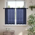 thumbnail image 4 of 2 Piece Linen Kitchen Curtain Set Semi Sheer Short Window Valance Vintage Style Light Filtering Curtains for Bathroom Bedroom Doorway Small Window Home Decoration, 4 of 6