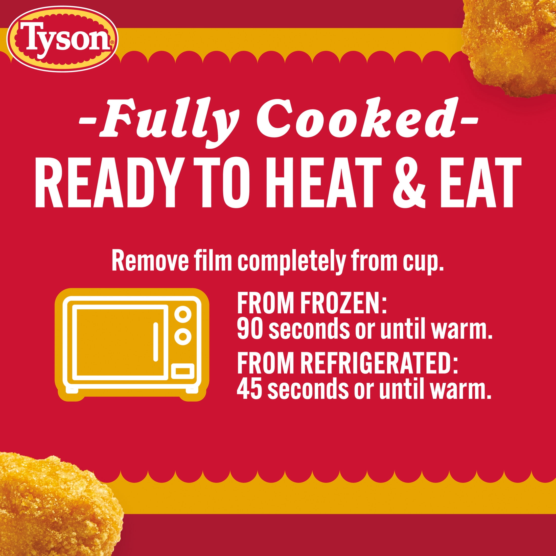 Tyson Popcorn Chicken Bites Cup, 5.3 oz (Frozen, Fully Cooked)