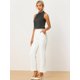 thumbnail image 2 of Blusa de verano casual sin mangas con volantes y cuello simulado con volantes para mujer Gris Oscuro XS, 2 of 5