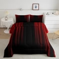 thumbnail image 3 of Erosebridal Abstract Ombre Comforter Set Teens Red and Black Bedding Set Room Decor 3Pcs King Size, 3 of 8