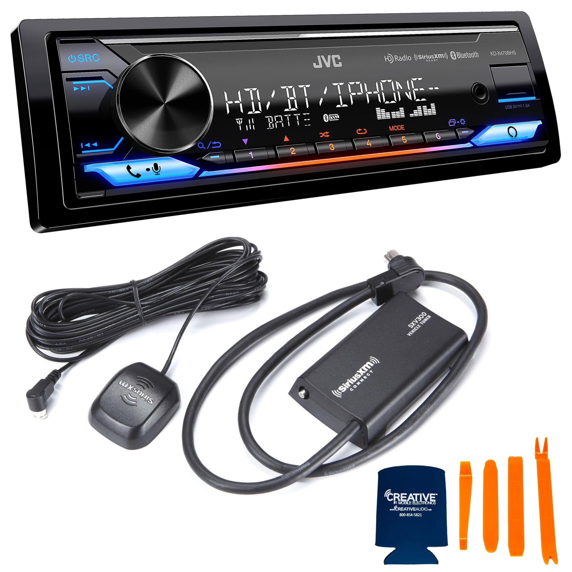 JVC KD-X470BHS Digital Media Receiver Bluetooth, HD Radio compatible with SXV300 SiriusXM Tuner, and Amazon Alexa
