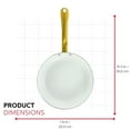 thumbnail image 3 of Holstein Housewares 8-Inch Ceramic Nonstick Frying Pan Skillet, PFAS-Free, Dishwasher Safe, White Color with Golden Handle, 3 of 8