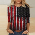 thumbnail image 2 of IROINNID 4th of July T-Shirt For Women Fashion Mid-length Casual Tops Round Neck Women Tops 4th Of July, 2 of 4