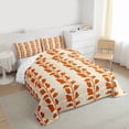 thumbnail image 3 of jejeloiu Vintage Botanical Leaf Twin Comforter Sets,Orange Beige Bedding Set For Girls Boys Reversible 2 Pieces, 3 of 8