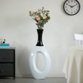 thumbnail image 7 of Contemporary Decorative White Floor Flower Vase with Black Neck, for Living Room, Entryway or Dining Room, 36 Inch, 7 of 7