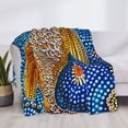 thumbnail image 3 of Yiaed Colorful Dot Art Fish Print Blanket Throw Blanket Soft Cozy Flannel Blanket for Home Bed Sofa Couch Chair-50"x40", 3 of 6