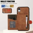 thumbnail image 5 of Mantto Case for iPhone XR,Wallet Phone Case Cute Leather Case with Card Holder Crossbody Cover for Women Girls Strap Wristlet RFID Blocking Shockproof For iPhone XR,brown, 5 of 8