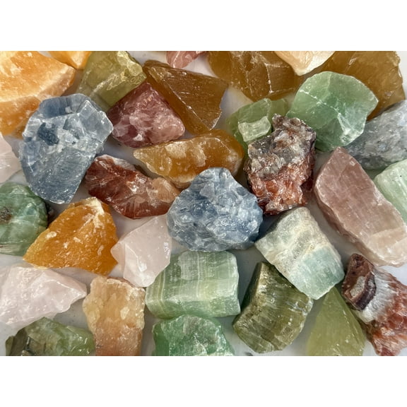 WHOLESALE Calcite Rough Natural Stones, Raw Calcite Crystals (Assorted Calcite, 0.25 Pound)