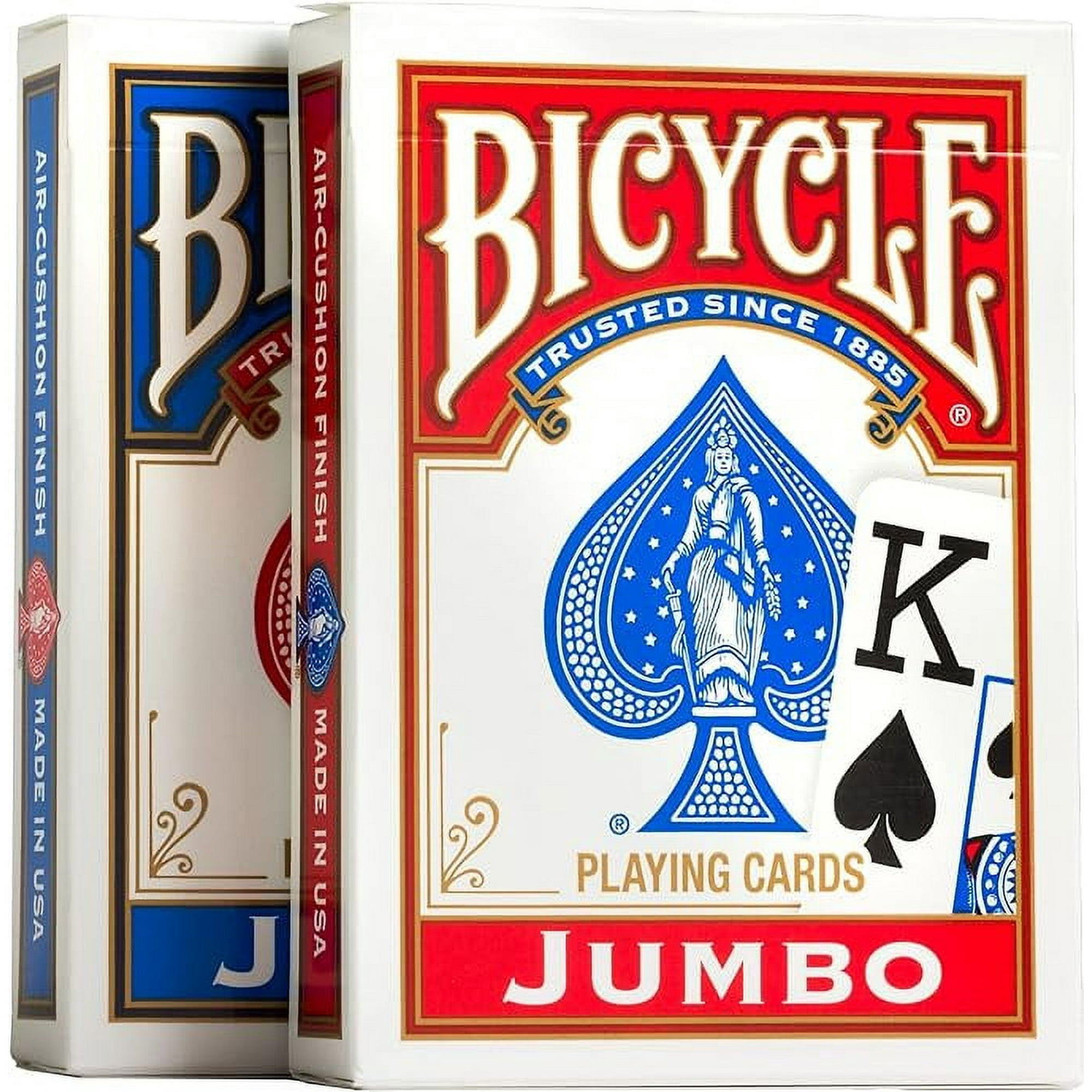 Bicycle 2 Count Jumbo Index Rider Back Playing Cards, Red