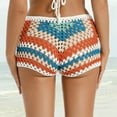 thumbnail image 4 of YVNAURA Crochet Knitted Cover Up Shorts for Women Hollow Out High Waist Elastic Drawstring Bikini Swimsuit Bottoms Beach Bathing Suit Cover Ups Summer Vacation,White,S, 4 of 7