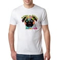 thumbnail image 1 of Pugs and Kisses Cute Dog Neon Rainbow Pug Dog Lover Mens Premium Tri Blend T-Shirt, Heather White, Small, 1 of 3