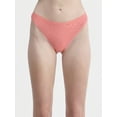 thumbnail image 3 of No Boundaries Cotton Thong Panties, 5-Pack, Women’s and Women’s Plus, 3 of 9