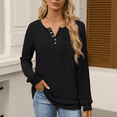thumbnail image 2 of WQD Womens Sweater Long Sleeve Henley Shirts Loose Tunic Tops Casual Pullover Trendy Outfits for Fall Winter Spring (Available in Plus Size), 2 of 8