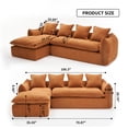 thumbnail image 3 of 106.30" Overized Sectional Couch, 3-Seater Sofa with Chaise, L-shaped Cloud Couch with Double Cushions and 4 Pillows, Sleeper Sofa for Living Room, 3 of 7