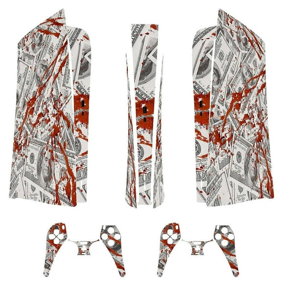 Adhesive Skin - Compatible for PS5 - Cover to customize the Console - Removable Vinyl Film - Matte Satin HD Quality (Digital, Dollari e Sangue)