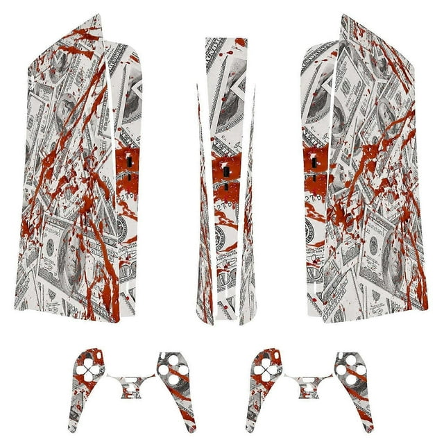 Adhesive Skin - Compatible for PS5 - Cover to customize the Console - Removable Vinyl Film - Matte Satin HD Quality (Digital, Dollari e Sangue)