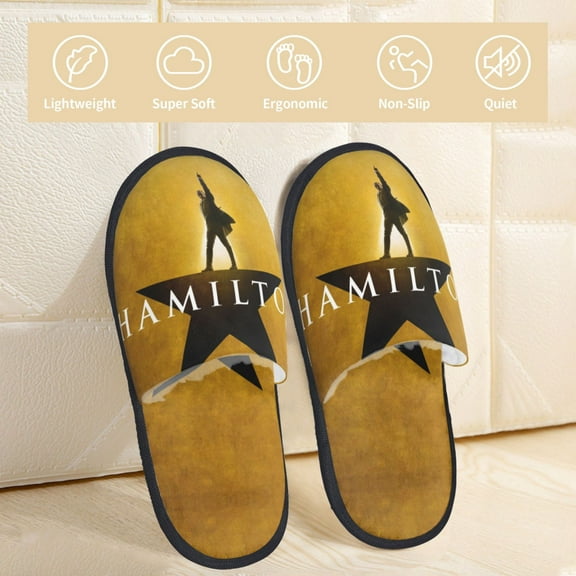 Hamilton The Musical Slippers Bedroom Shoes Indoor Furry Warm Stylish Pattern Home Slippers For Women Men Medium