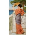 thumbnail image 2 of John William Godward 14x24 Black Ornate Framed Double Matted Museum Art Print Titled: On the Balcony (1911), 2 of 5