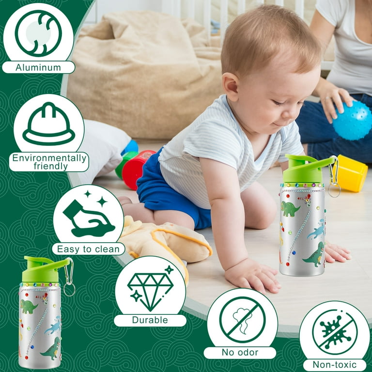 Ghojet DIY Water Bottle with Stickers Dinosaur Diamond Painting Crafts Decorate Your Own Water Bottle with Glitter Diamond Kids Water Bottle DIY Arts and Crafts Gifts Toys for Girls Walmart