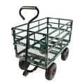 thumbnail image 2 of KOFUN 600 Lbs Heavy Duty Steel Garden Cart, Outdoor Metal Yard Utility Wagon Carts with 10" Tires and Mesh Removable Sides (Convert to Flatbed) and 180°Rotating Handle, Green, 2 of 8