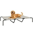 thumbnail image 2 of PawHut Elevated Dog Bed Large Breeds Outdoor Dog Bed Breathable Mesh Steel Frame Beige 60"L, 2 of 9