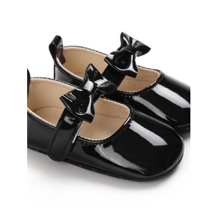 

Topumt Infant Baby Girls Mary Jane Flats with Bowknot Anti Slip Rubber Soft Sole Toddler First Walkers Newborn Princess Dress Crib Shoes