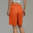 thumbnail image 5 of Htigea Clearance Women's Bermuda Shorts Knee Length with Pockets High Waisted Athletic Long Shorts for Casual Walking Running Yoga Orange,4XL, 5 of 7