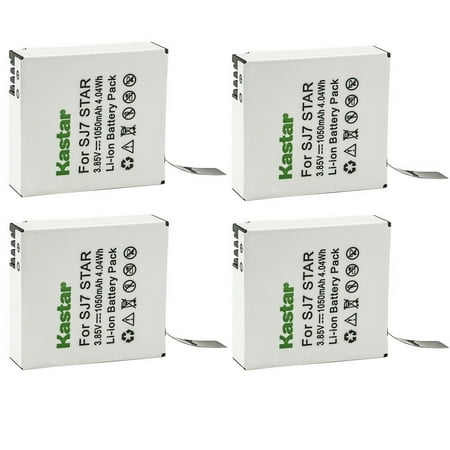 Kastar 4 Pack Battery Compatible with SJCAM SJ7 Star SJCAM SJ7B Battery and Charger SJCAM SJ7 Star 4K Ultra HD Action Camera SJCAM SJ7 Star Sport Camera