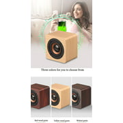 2021 Square Design Bluetooth Speaker Retro Mini Portable Wood Wireless Speaker (Black Wood Grain)