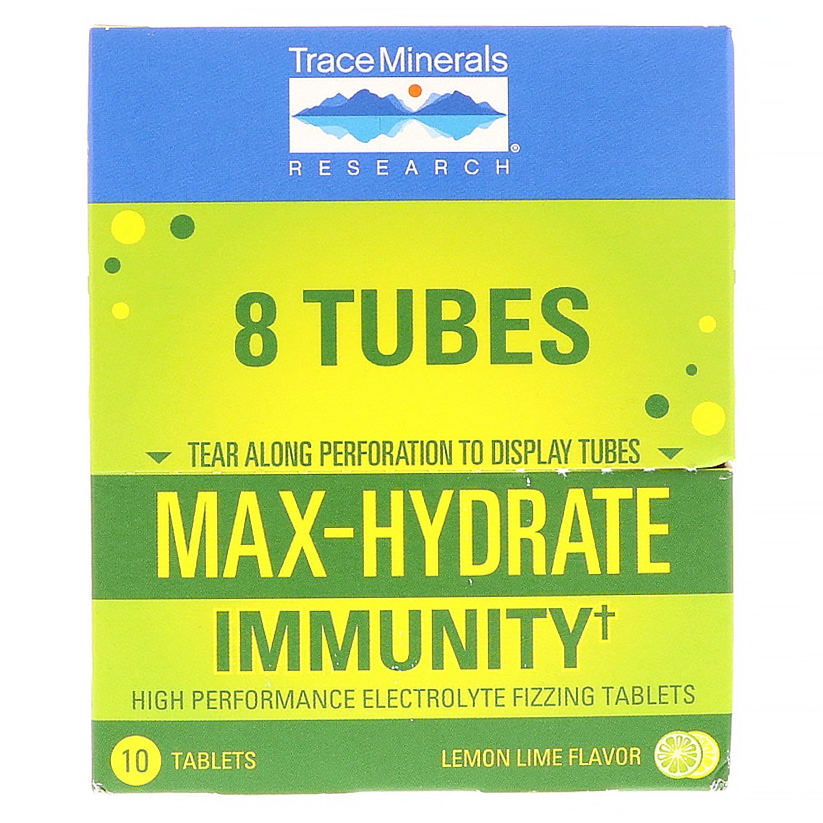 Trace Minerals MaxHydrate Immunity, Lemon Lime Flavor 10 Tabs